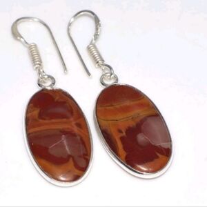 Noreena Jasper Gemstone 925 Sterling Silver Handmade Dangle Earrings
